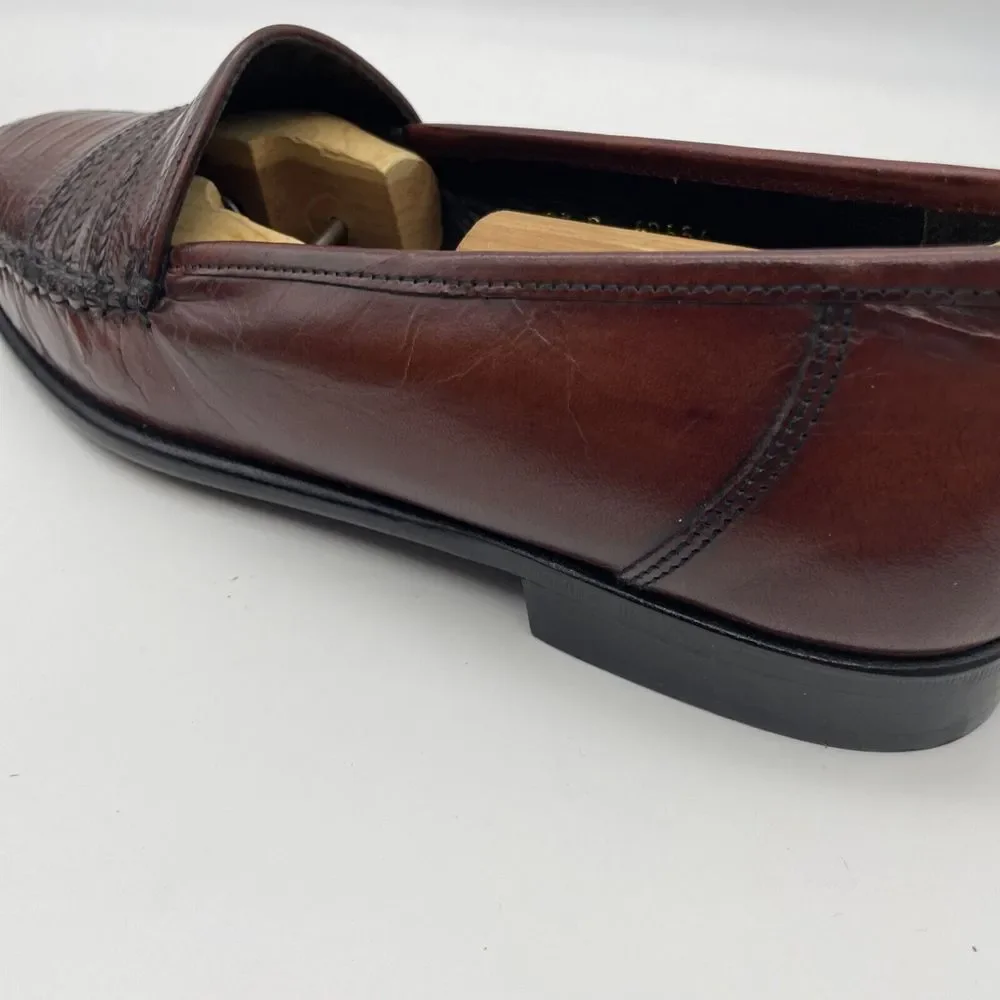 NWOB STUART McGUIRE Burgundy Croc Print  Braided‎ Loafers Sz 9.5 New Without Box - Picture 4 of 8